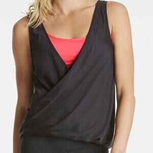 Fabletics Lucia Tank Top Women L Black Reversible Switchback Performance Workout